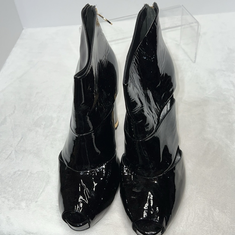 Tory Burch black patent leather heel ankle boots/booties. Size 11. EUC - Picture 3 of 10